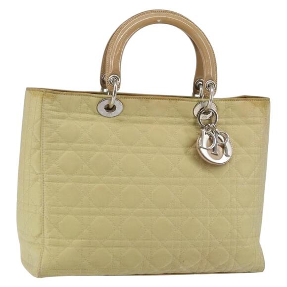 DIOR Canage Hand Bag Nylon Beige Silver - Picture 1 of 13